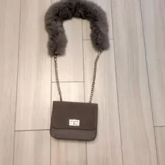 Arpege story ファー付きショルダーバッグ
