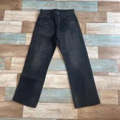 ブラックデニムパンツ ダメージ加工のサムネイル