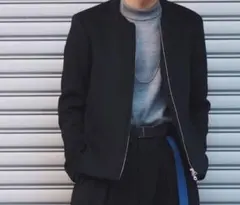 studious ノーカラージップブルゾン　メルトンジャケット　メルトンブルゾン