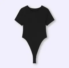 【新品 GU コットンブレンドボディスーツ ブラック M 1点】