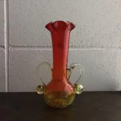 昭和レトロ　琉球ガラス　花瓶　花器　フラワーベース　一輪挿し　吹きガラス　沖縄