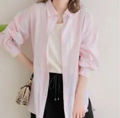 アーバンリサーチサニーレーベル ピンクストライプ長袖シャツ 羽織 カッターシャツ