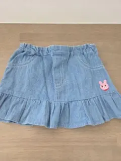 【美品✩】ミキハウス ホットビ デニム フリルスカート S