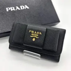 ⚠︎みあちゃん⚠︎ PRADA キーケース ブラック リボン ⚠︎みあちゃん様専用⚠︎ PRADA キーケース ブラック リボン - メルカリ