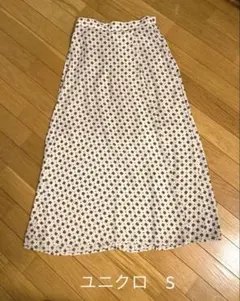 【ユニクロ】ロングスカート オフホワイト　S 美品
