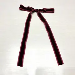 ベロアリボン　赤　フリル付き