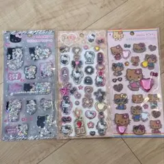 正規品✨　キティー　サンリオ　シール　3枚セット　シャカシャカ　ぷくきら