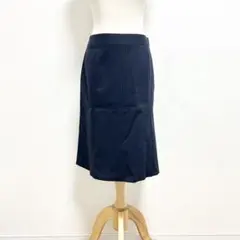 スーツスカート✨ピンストライプ【９号】ひざ丈　フレア　ネイビー系
