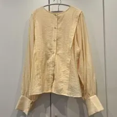 KBF 2WAYボリュームスリーブチェックブラウス