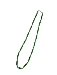 天然石　翡翠　天然色　グリーン石　ネックレス