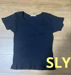 SLY 半袖 ニット トップス 黒　ブラックのサムネイル