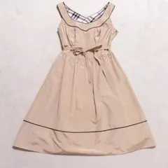 バーバリーブルーレーベル　ワンピース　ノバチェック　36　ベージュ