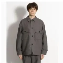 niko and　ニコアンド　CPOシャツジャケット　灰色 ダークグレー 3