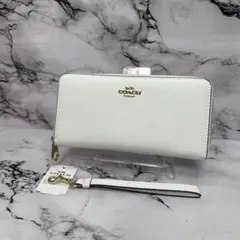 (未使用タグ付)大人気、コーチ、長財布、ラウンドジップ、オールレザー、シボ革、金