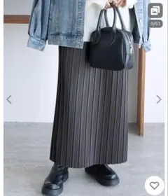 reca プリーツロングスカート グレー