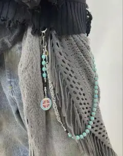 Silver Turquoise Coin Wallet Chain - メルカリ