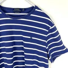 【美品】POLO Ralph Lauren ボーダーTシャツ 紺×白 L