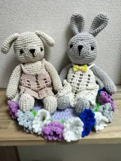 うさちゃん　わんちやんのあみぐるみ うさちゃん わんちやんのあみぐるみ - メルカリ