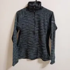 Columbia コロンビア/ 長袖 ハーフジップ L グレー 黒 メランジ