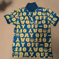 PALMS&CO プリントゴルフシャツ XL 青/黄