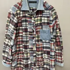 【BEAMS】パッチワーク ネルシャツ クレイジーパターン 長袖シャツ 日本製のサムネイル