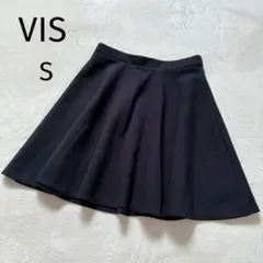 ビス VIS フレアミニスカート スウェット風 サーキュラー 無地 ブラック 黒
