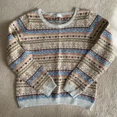 earth music&ecology 多色柄ニットセーター