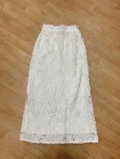 【hellam】刺繍レースストレートスカート