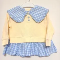 ビケットクラブ長袖トップス　キムラタン　フリル襟　ビッグカラー　ブラウス90