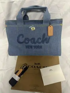 COACH コーチ カーゴ トートバッグ デニム 34 CR657