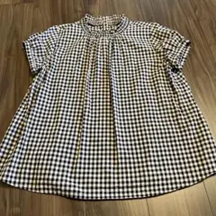 チェック柄 半袖ブラウス
