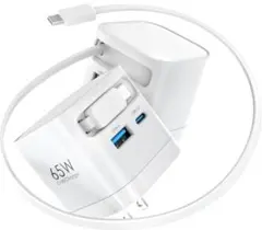 TOPADRE 65W 充電器 自動巻き取り式【Type-C ケーブル