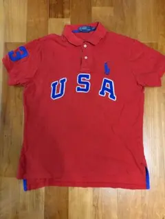 ビッグポニーUSA ポロシャツ レッド　短丈