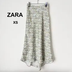 美品✨ザラ ロングスカート フレア 花柄 ボタニカル ガーリー パステル 春夏