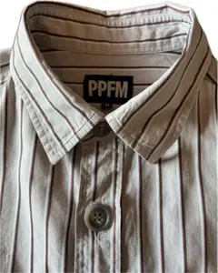 PPFM グレー　ストライプ 長袖シャツ サイズMのサムネイル