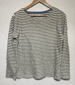 green label relaxing アイボリーネイビーのボーダーカットソー