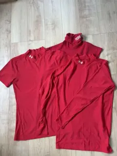 アンダーアーマー　赤　アンダーシャツ3枚セットLサイズ