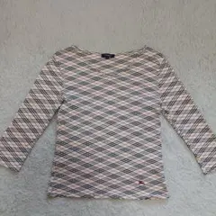 BURBERRY LONDON 七分袖カットソー ノバチェック　ホースロゴ刺繍