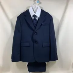 男の子ネイビーフォーマルスーツ5点120 入学・入園・卒園式 クリーニング済