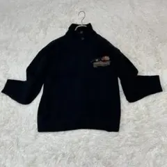 美品✨ピアスポーツ 90s レトロ ハイネック ニット 刺繍 ウール混 大きめ