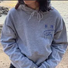llnuit イラストパーカー XL グレー 犬川家子