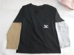 【新品 】 サイズ130 Tシャツ キッズ 長袖Tシャツ 恐竜 ブラック