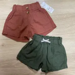 リネン風キュロットパンツ 2点セット 90