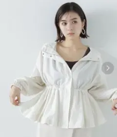 【美品】NBB ペプラムバルーンブルゾン ホワイト