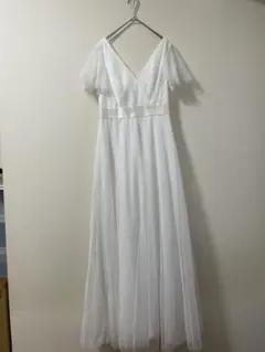 【美品】Ever Pretty ウエディングドレス M チュール袖二次会2-40