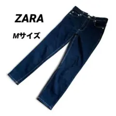 ★美品【ザラ】レディース ストレートジーンズ 濃ブルー シンプル38春コーデ M