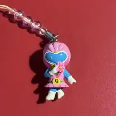 【レトロ】秘密戦隊ゴレンジャーモモレンジャーストラップピンクキーホルダーチャーム