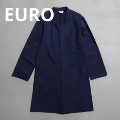 美品 良好 ユーロ ショップコート アトリエコート ヨーロッパ ネイビー 希少