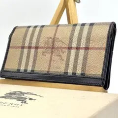 BURBERRY バーバリー 長財布 ノバチェック ホース 本革 レザー