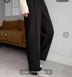 RANAN 裏起毛美脚シルエットピンタックワイドパンツ　本日のみ